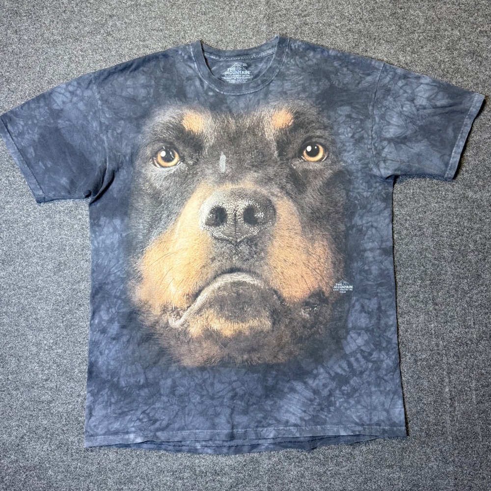 The Mountain 2011 Rottweiler T-Shirt Mens 2XL Blue Tie Dye Vincent Hie Graphic